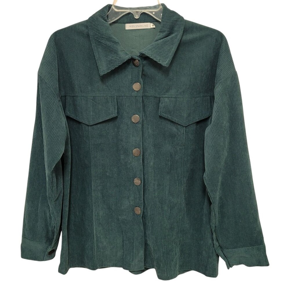 Miss Sparkling corduroy shacket button down size small